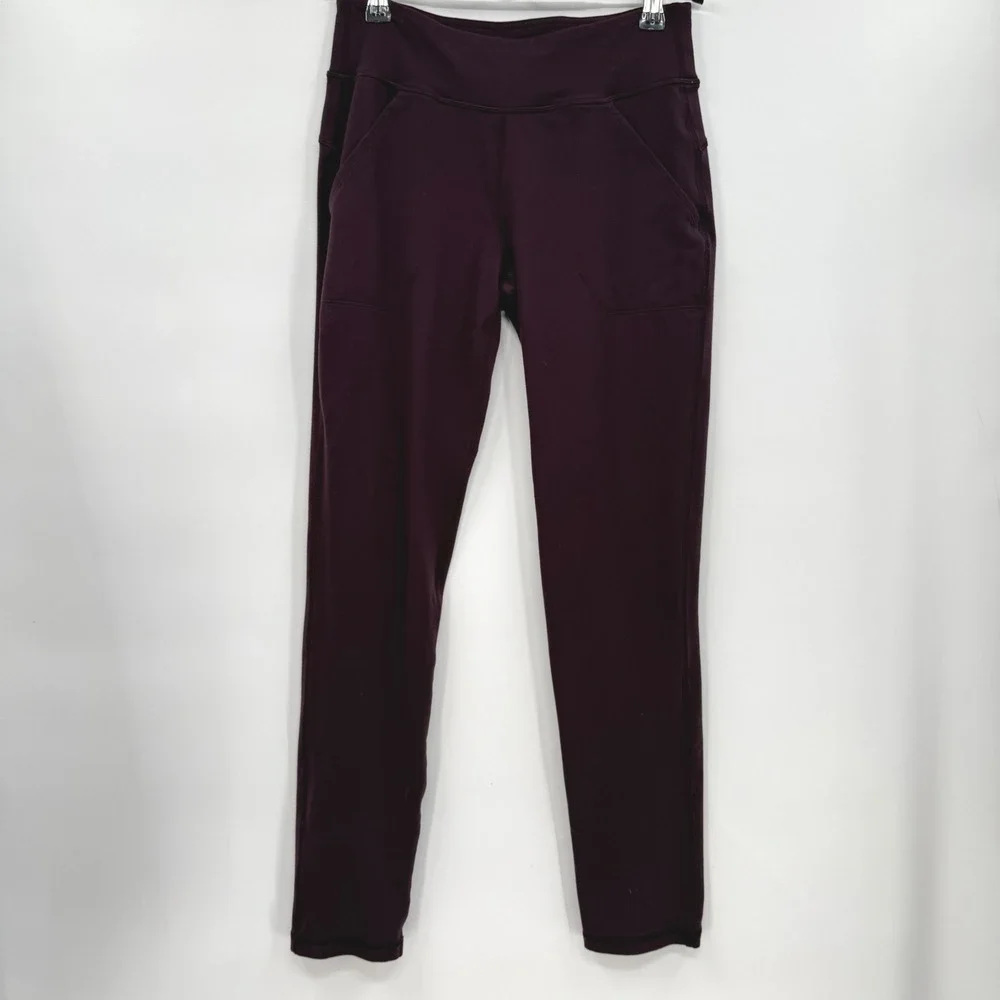 Ivivva 12 Leggings Girls Plum Purple Athletic Pockets Yoga‎ Pants IG5621S